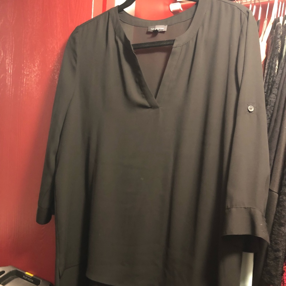Black v neck blouse